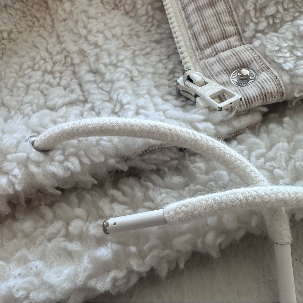 Madewell Resourced Sherpa Zip Up Jacket L Cream - Picture 7 of 14